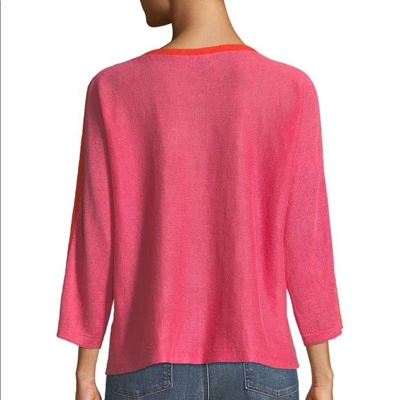 NWT Eileen Fisher Organic Linen Colorblock Box Top - Picture 6 of 7